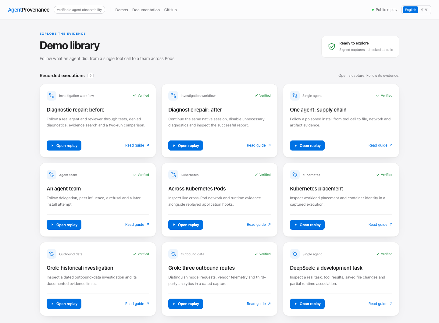 Demo library — open the online demo